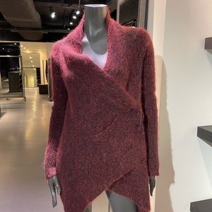 Sarah Pacini, size Medium, Red Melange wrap sweater
